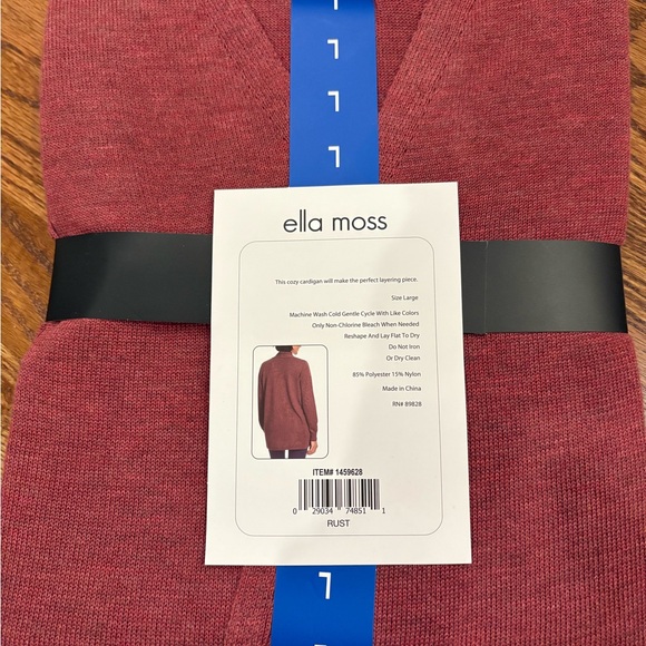 NWT Ella Moss Cozy Cardigan Layering Piece loungewear Rust size Large - Picture 4 of 5